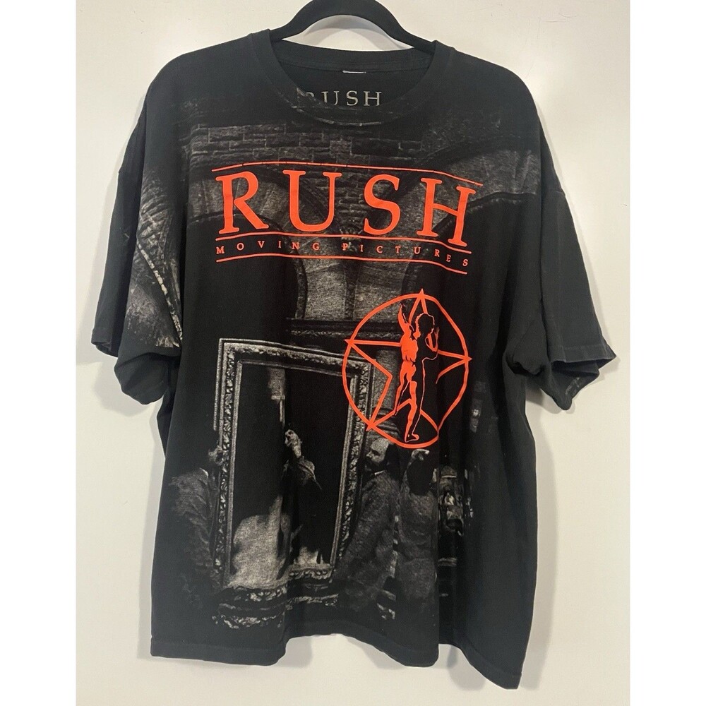 Rush Time Machine Tour Shirt 2010 Moving Pictures AOP Black Sz 2XL